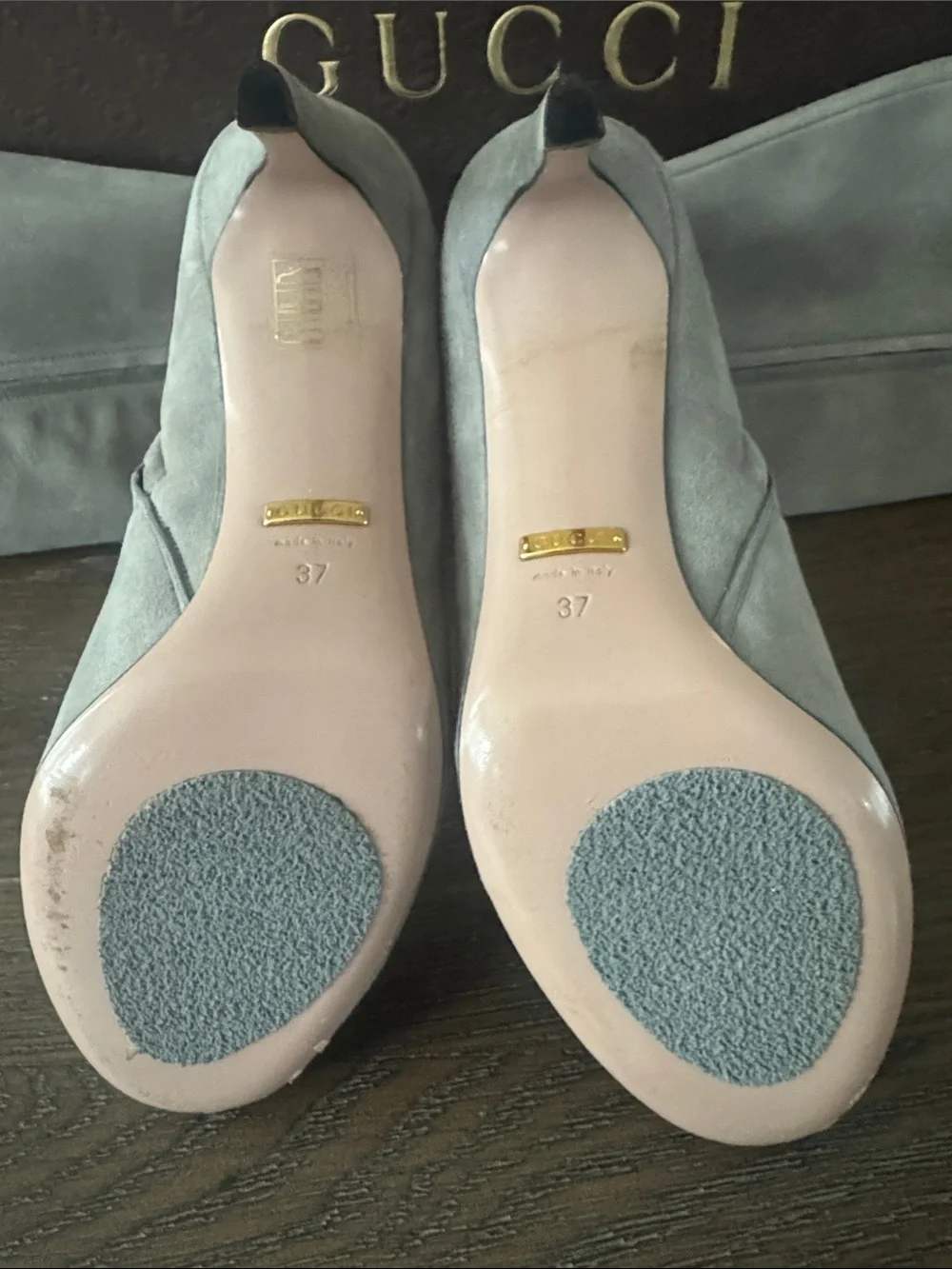 Gucci Light Grey Suede Over-the-Knee Stiletto Boots